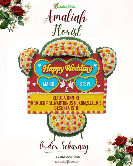 Papan Bunga Pernikahan Jati